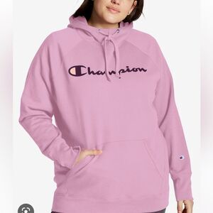 CHAMPION Powerblend Fleece Script Logo Hoodie S Paper Orchid size 2X NWT